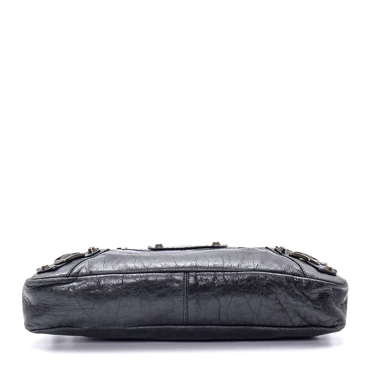Balenciaga - Anthracite Leather Small Motorcycle City Bag